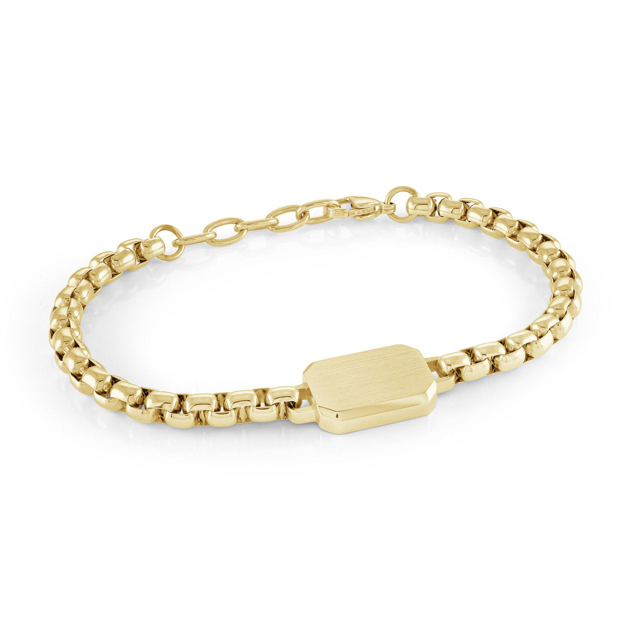 5MM BOX & ID PLATE BRACELET