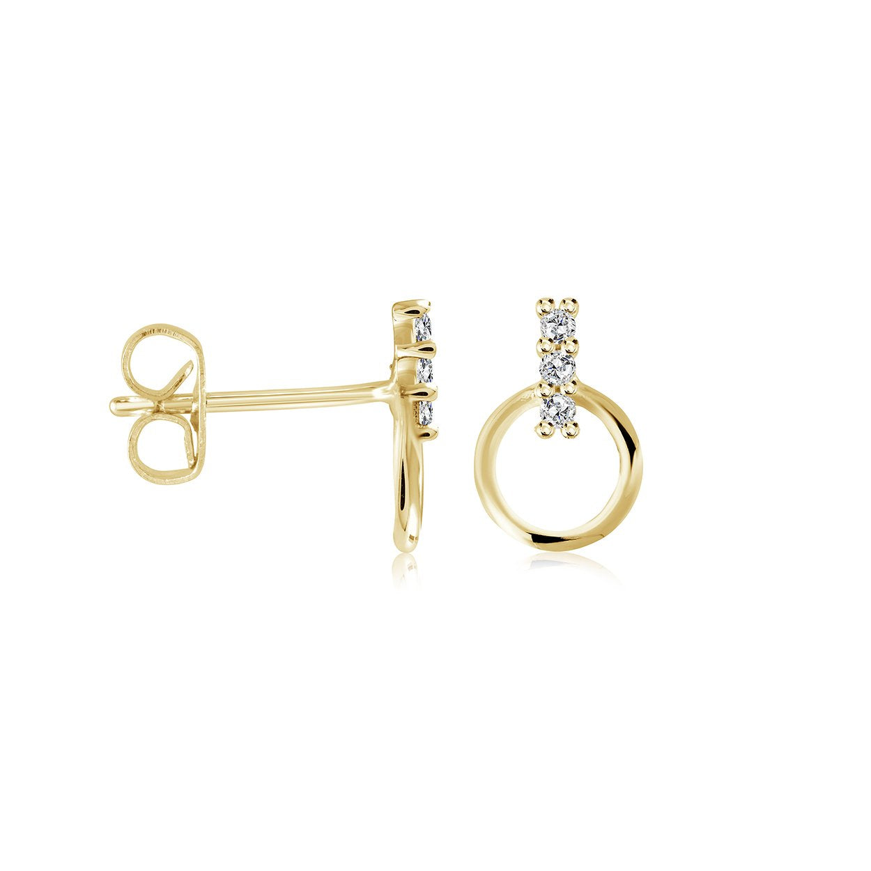 CZ-BAR CIRCLE EARRINGS