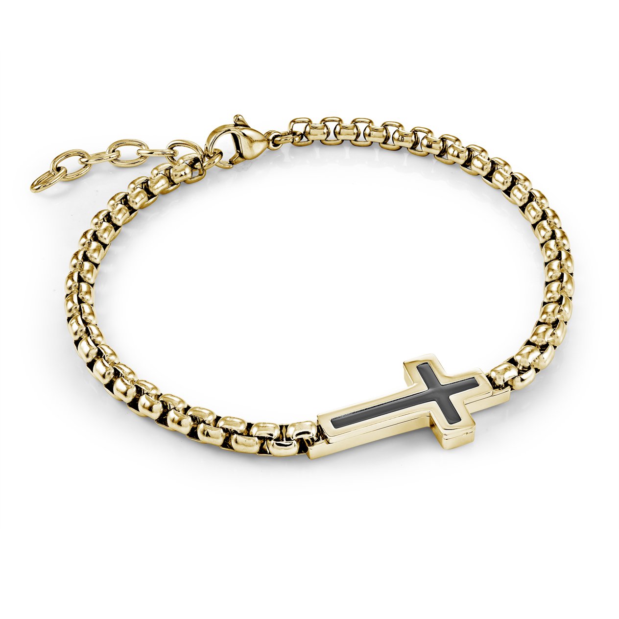 4MM LINED CROSS BRACELET