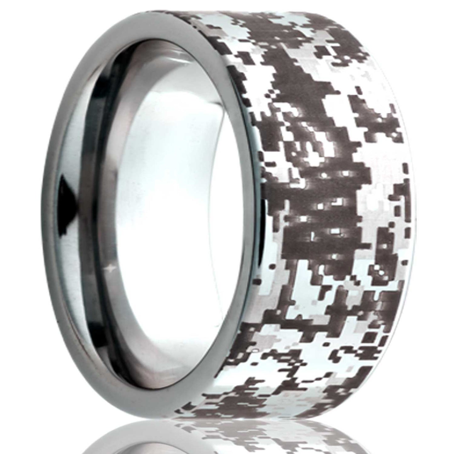 Cobalt Comfort Fit Polished Digital Camo Ring