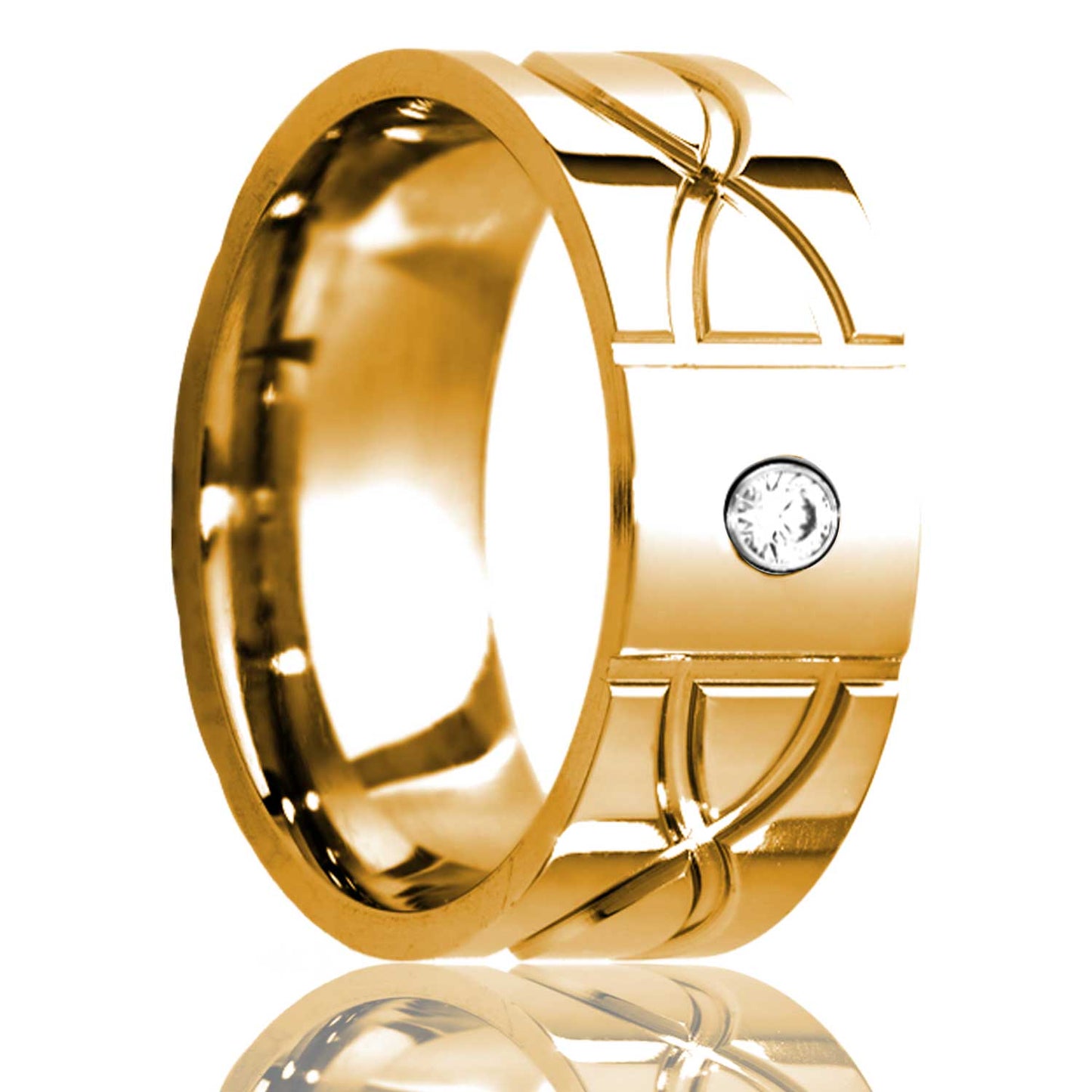 14K Gold White Diamond Comfort Fit Polished Ring