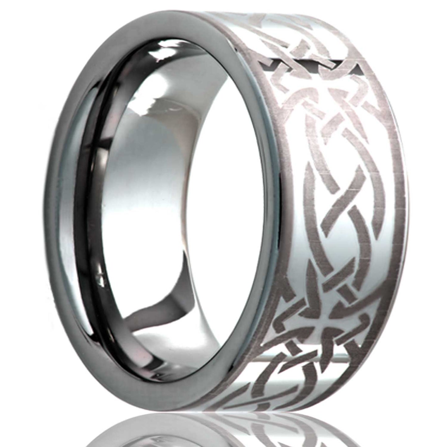 Cobalt Comfort Fit Polished Celtic Cross Ring