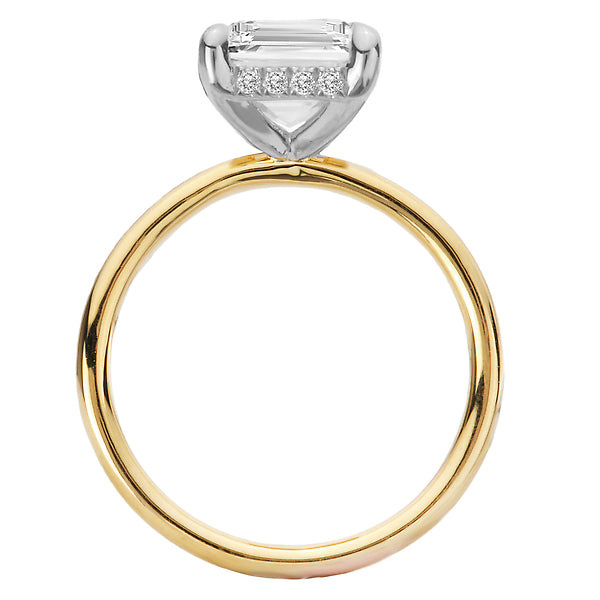 Diamond Hidden Halo Two-Tone Engagement Ring