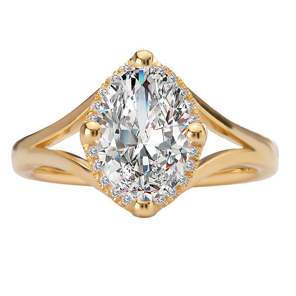 Semi-Mount Diamond Halo Engagement Ring