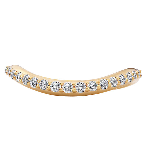 Curved Front Diamond Wedding Band