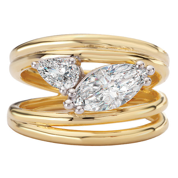 Double Split Shank Semi-Mount Diamond Engagement Ring