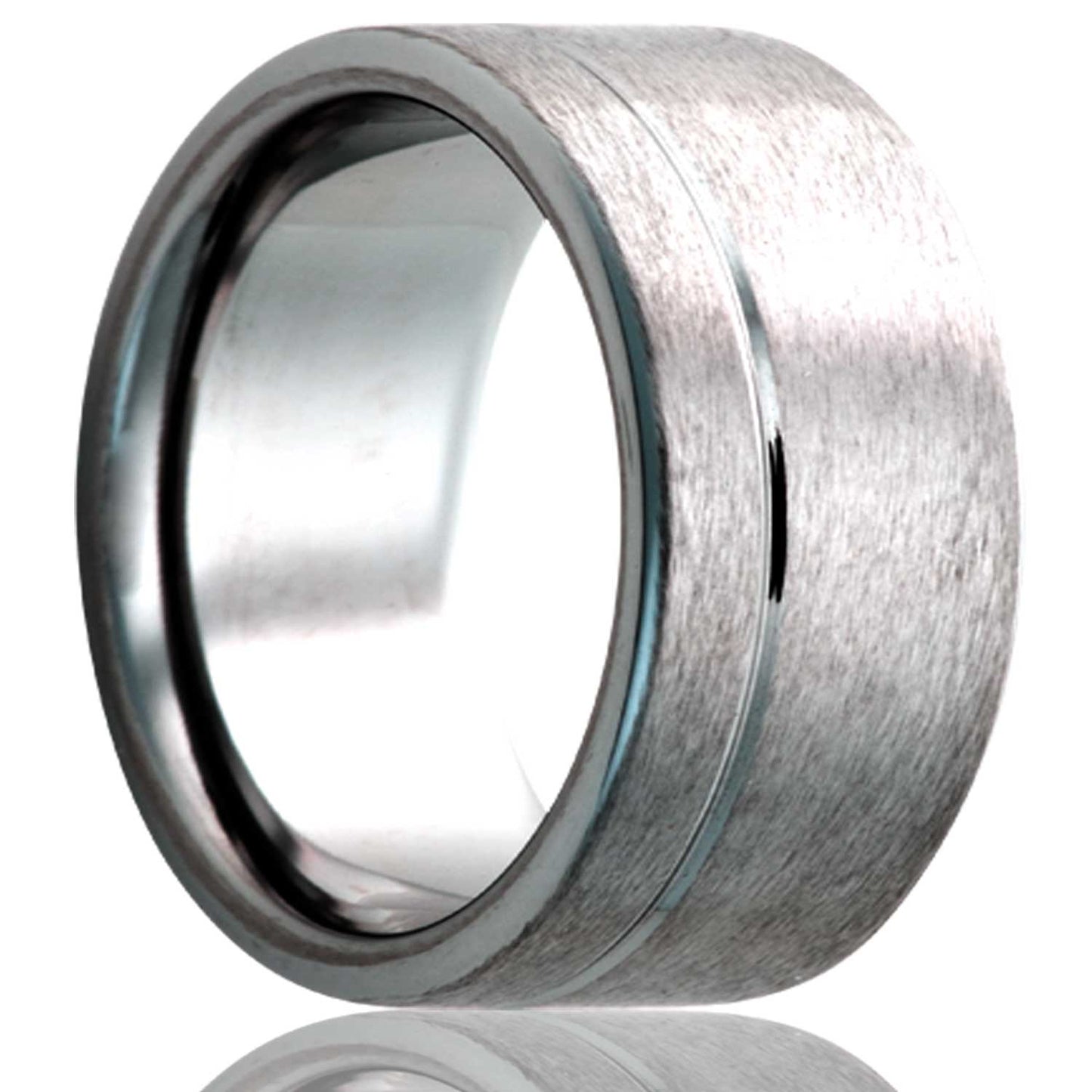 Cobalt Comfort Fit Satin Finish Ring with Groove