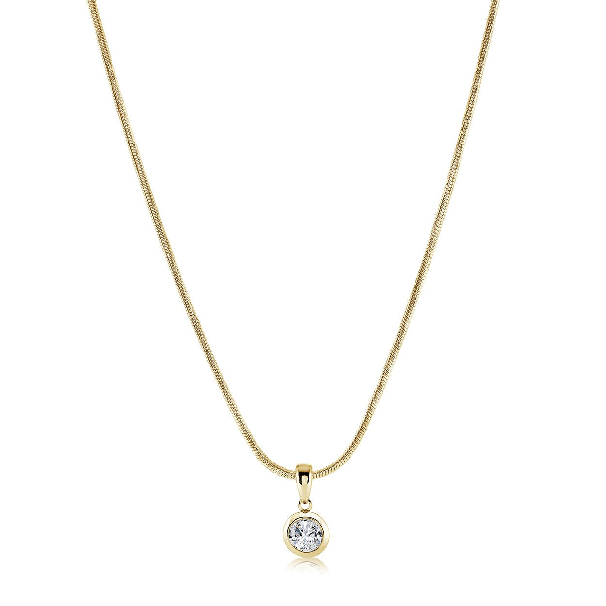 BEZEL WHITE-CZ PENDANT