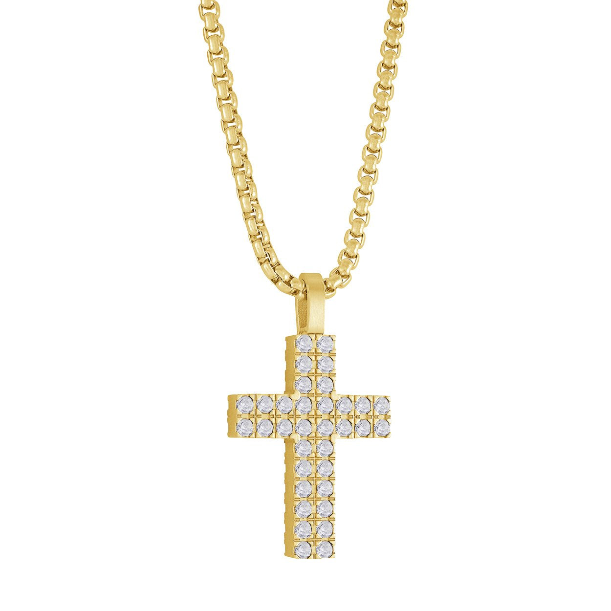 REVERSIBLE CZ CROSS PENDANT