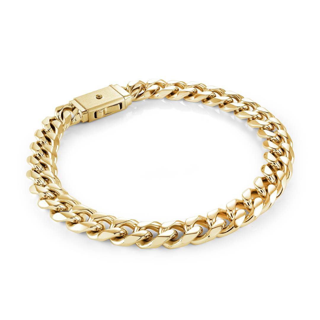 8MM-CURB SQUARE-CLASP BRACELET