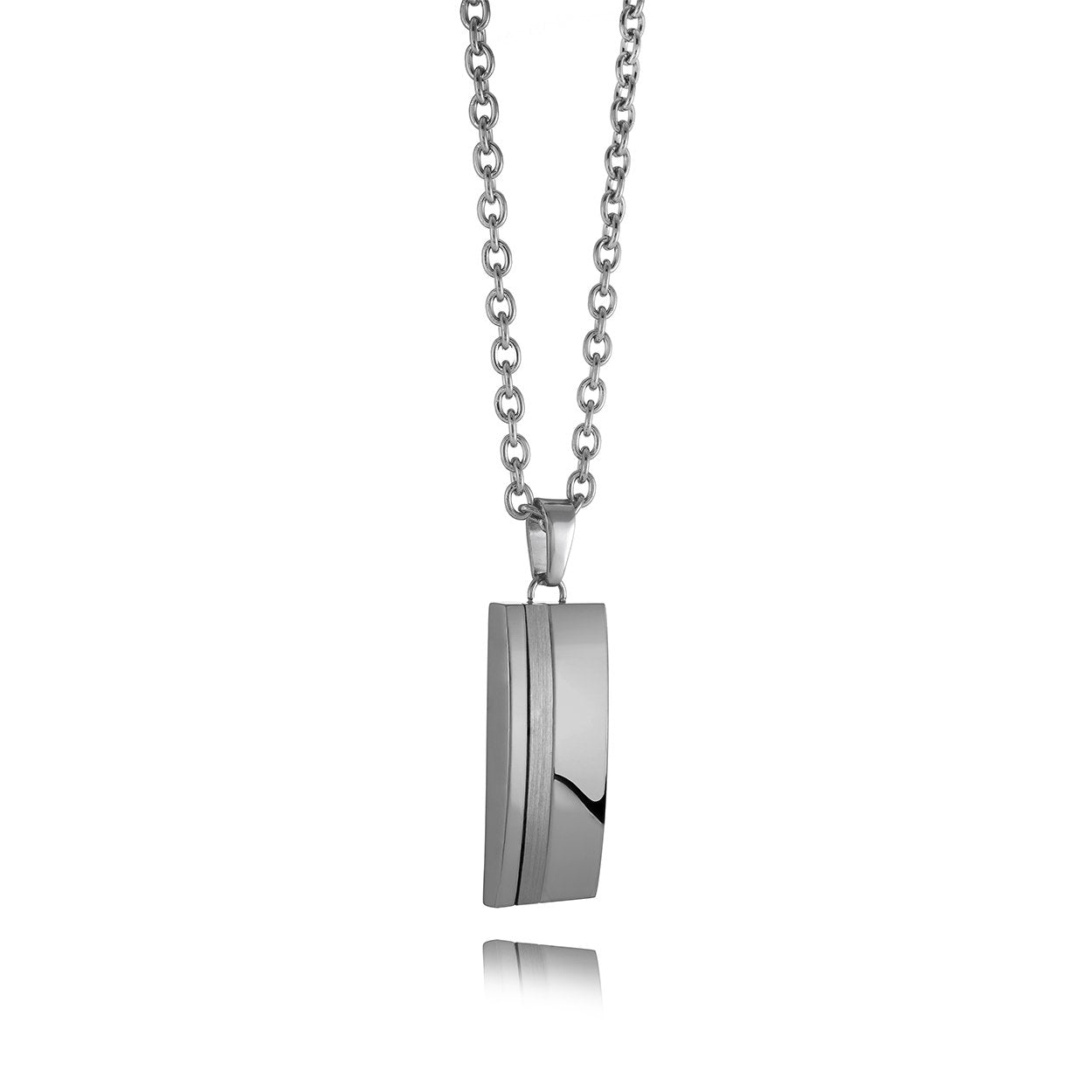 BRUSHED LINE DOG TAG PENDANT