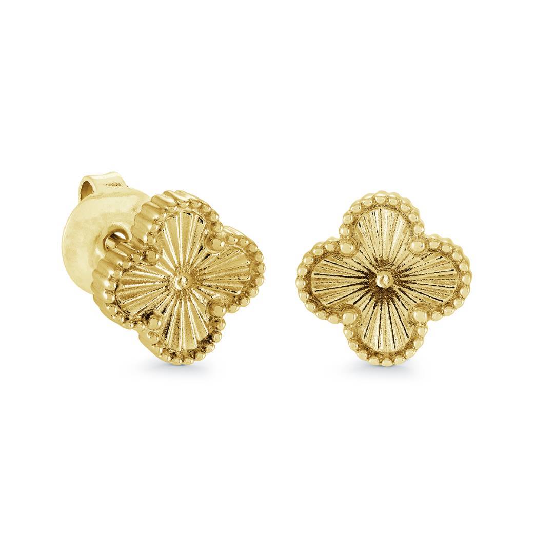 9MM-LUCKY-CLOVER STUDS