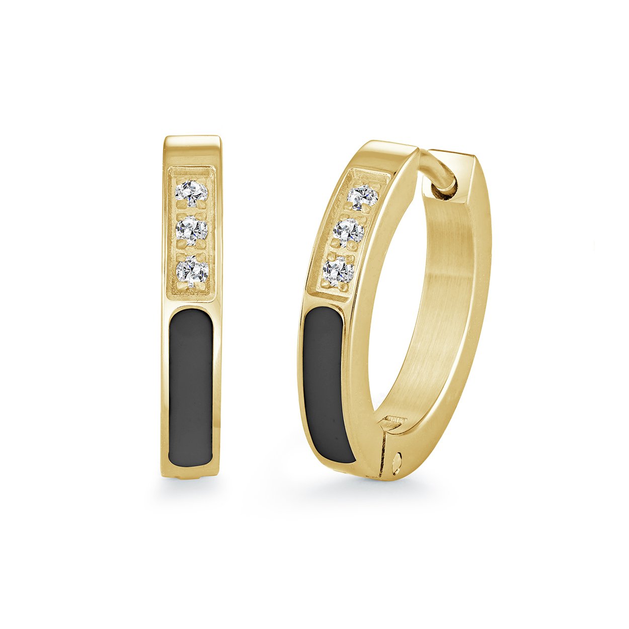 15MM HALF-ETERNITY ENAMEL HOOPS