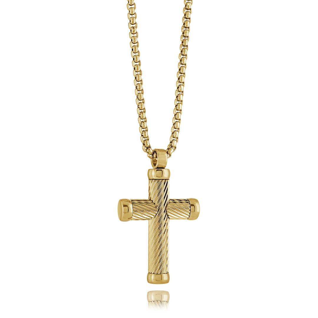 TWIST-LINE CROSS PENDANT