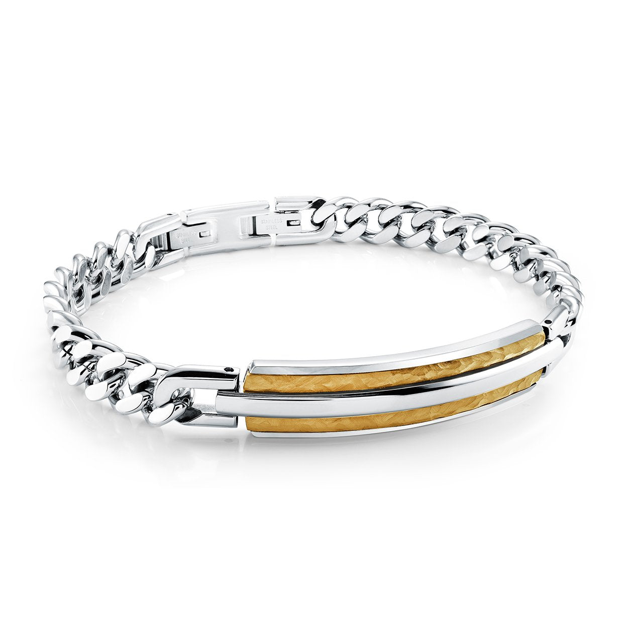 DIAMOND-CUT ID-PLATE BRACELET