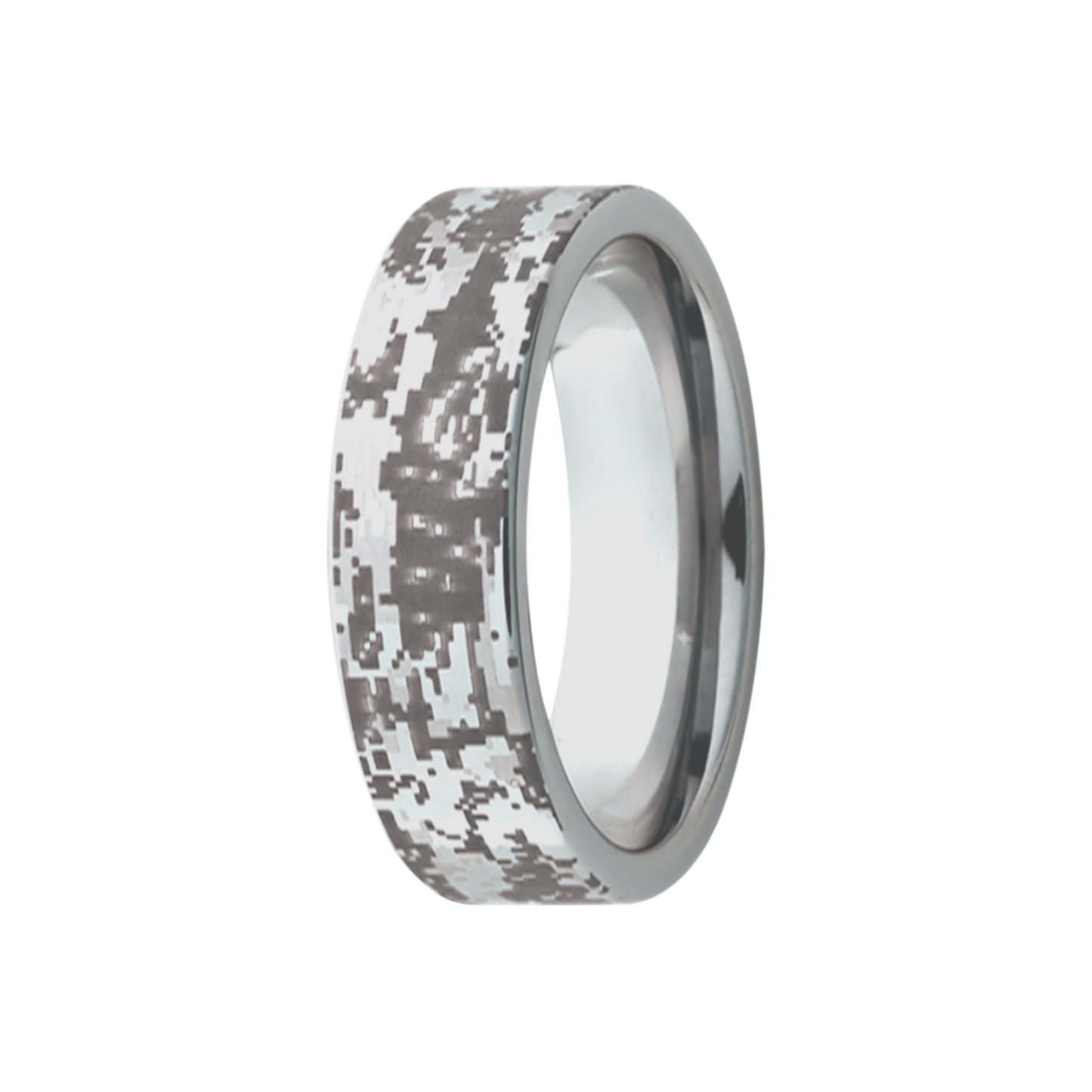 Tungsten Comfort Fit Ring with Digital Camo