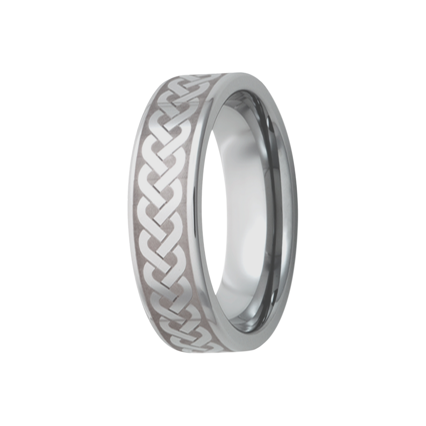 Tungsten Comfort Fit Ring with Celtic Weave