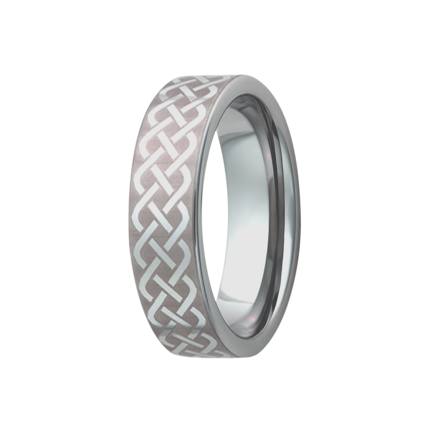Tungsten Comfort Fit Ring with Celtic Weave