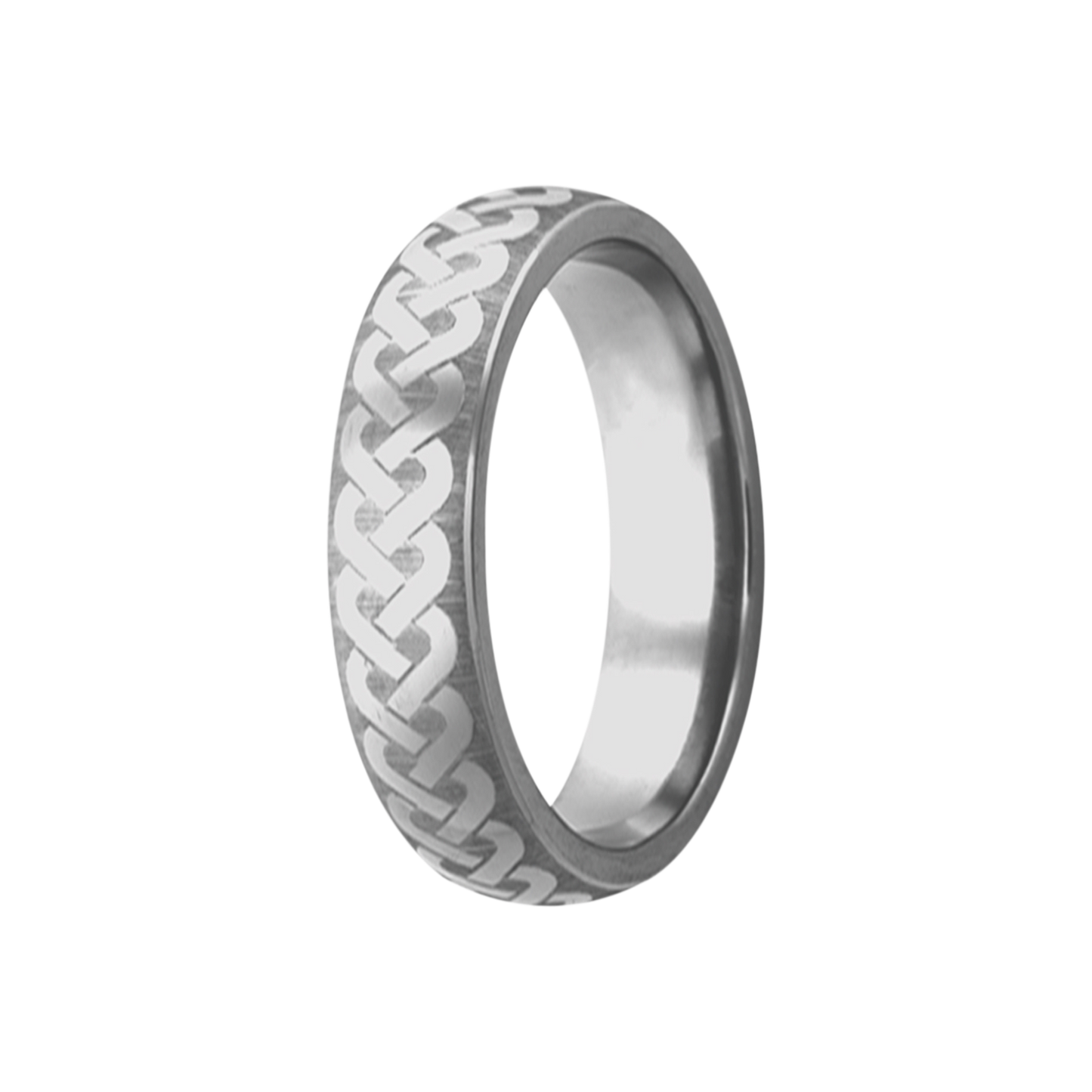 Tungsten Comfort Fit Polished Celtic Weave Ring