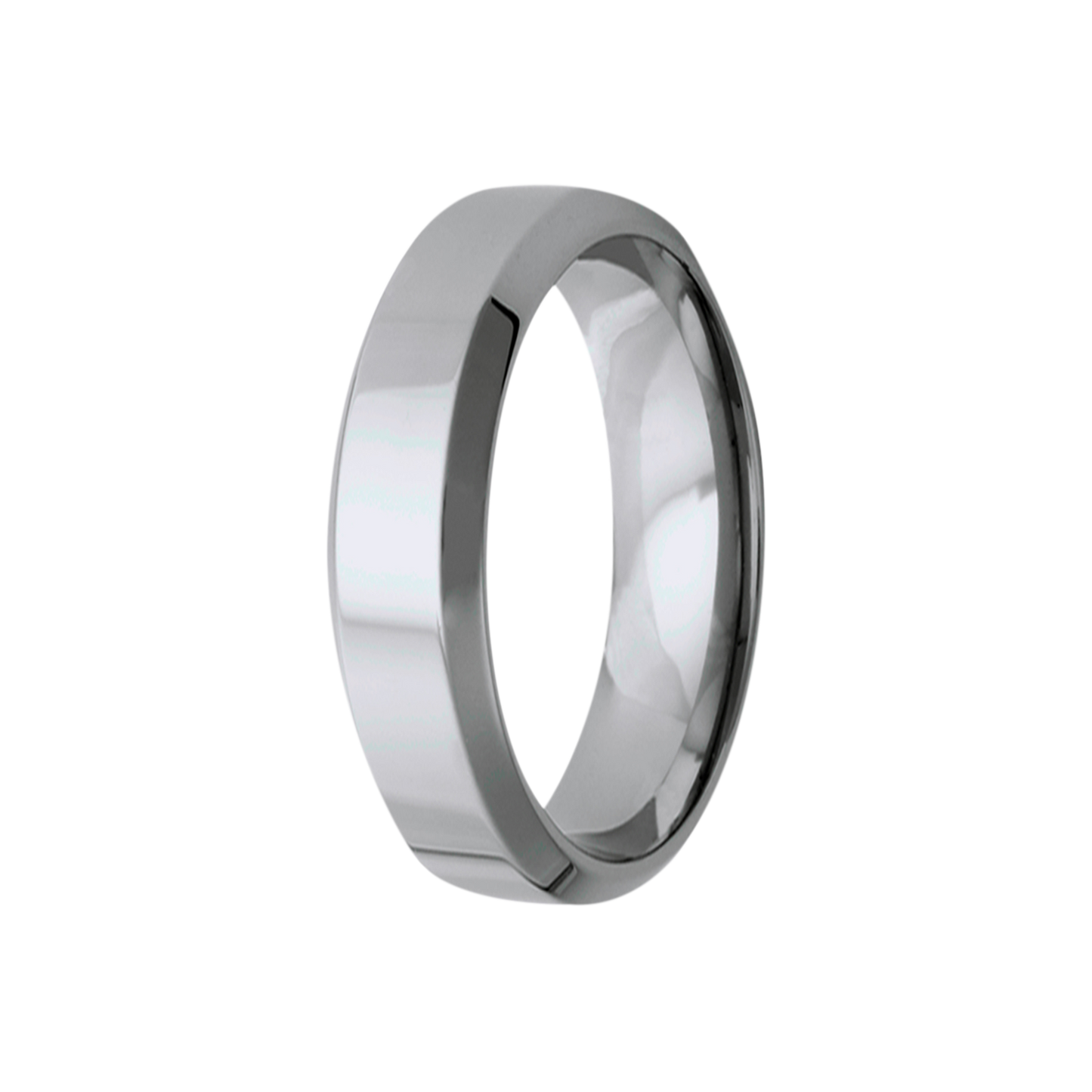 Tungsten Comfort Fit Polished Top Ring - Quick Ship