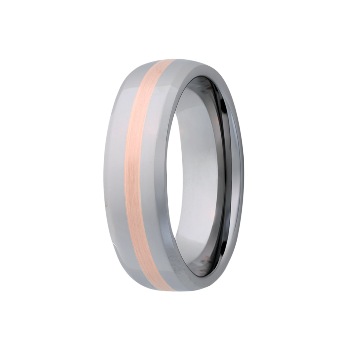 Tungsten Rose Gold Comfort Fit Polished Ring