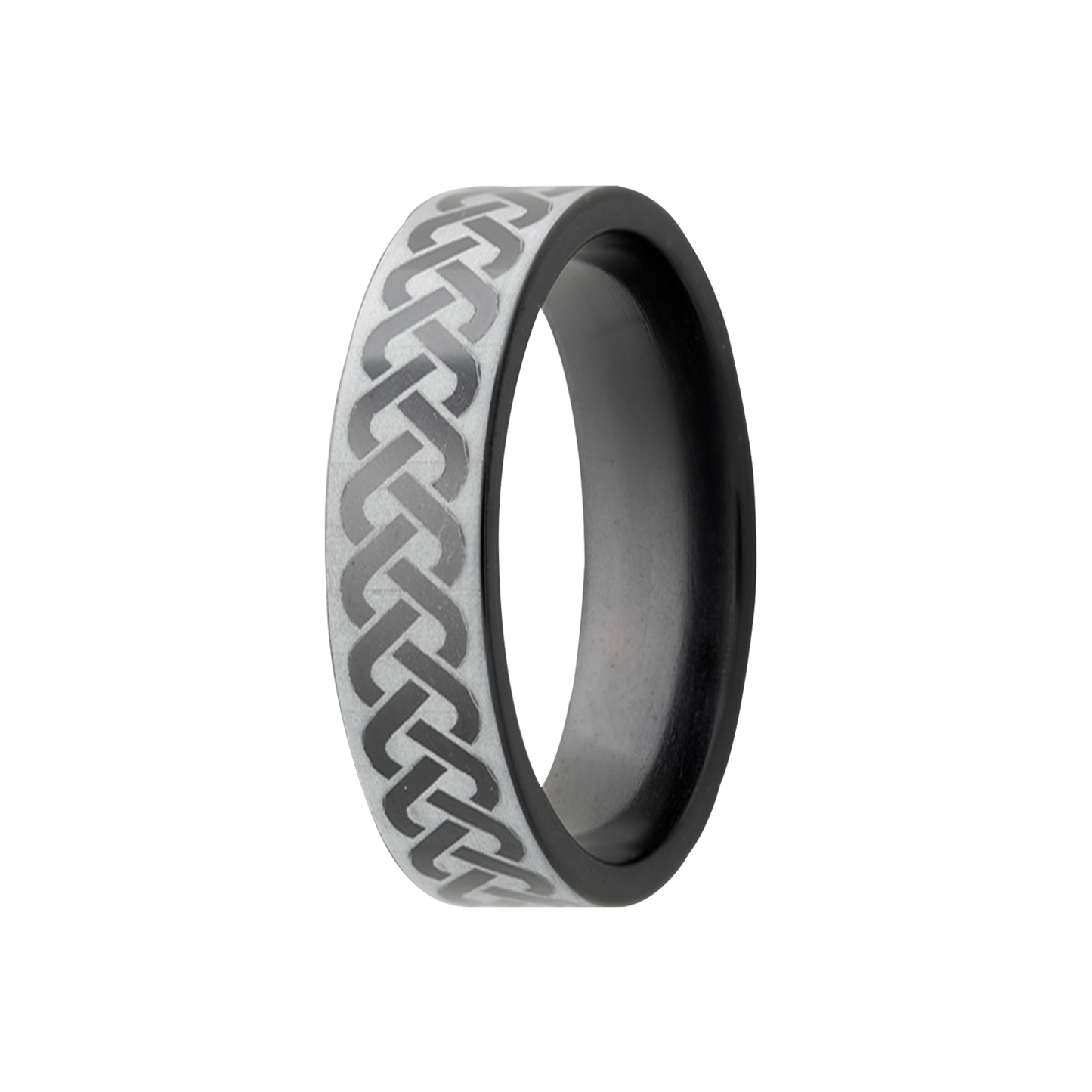 Zirconium Comfort Fit Polished Celtic Weave Ring