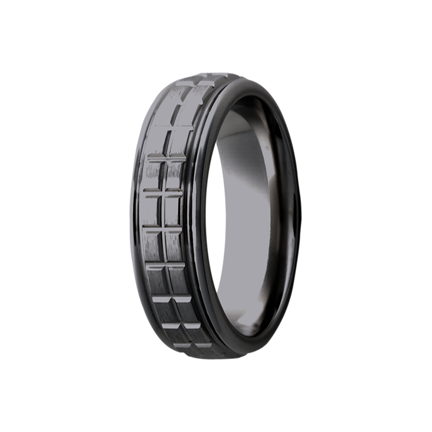 Zirconium Comfort Fit Polished Milled Ring
