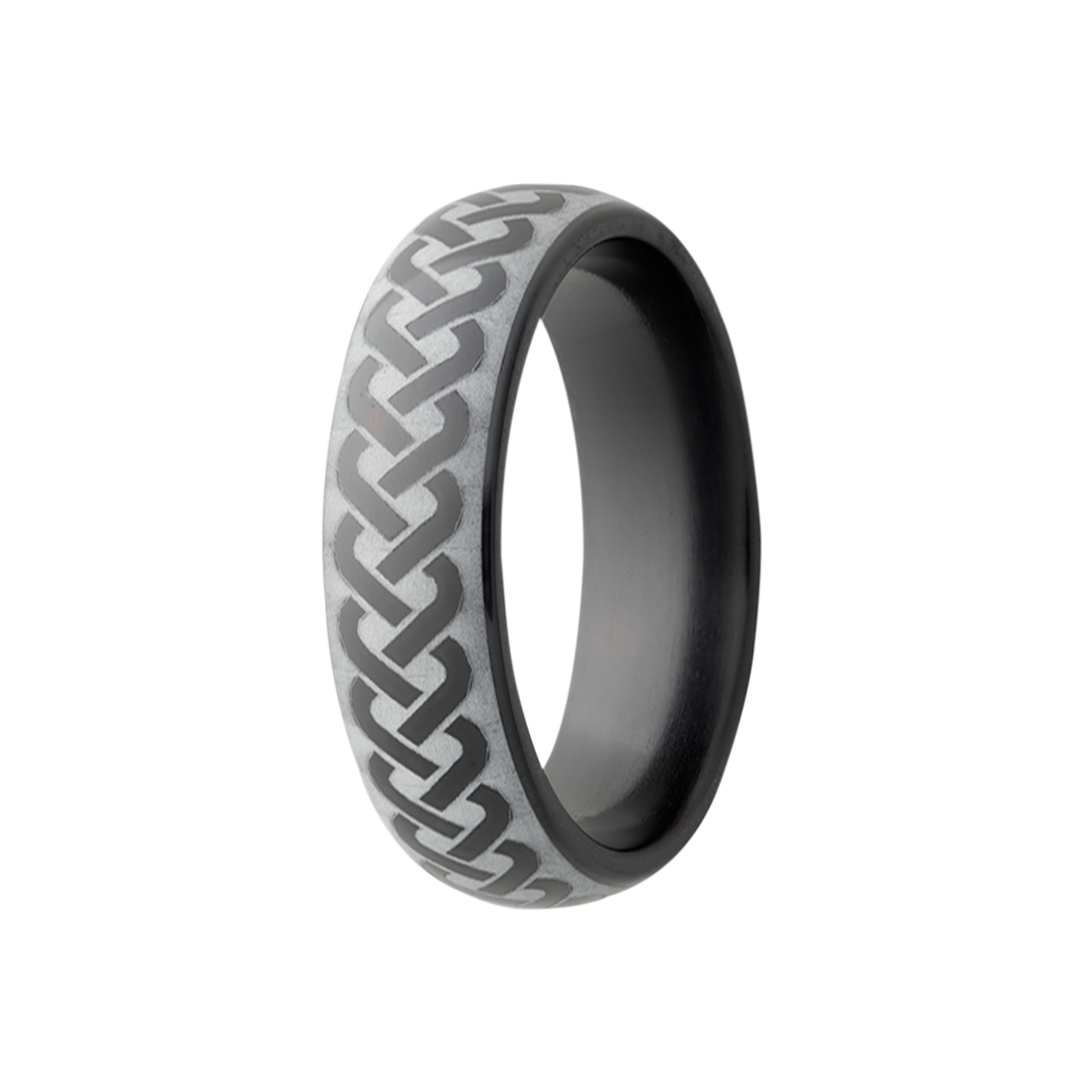 Zirconium Comfort Fit Polished Celtic Weave Ring