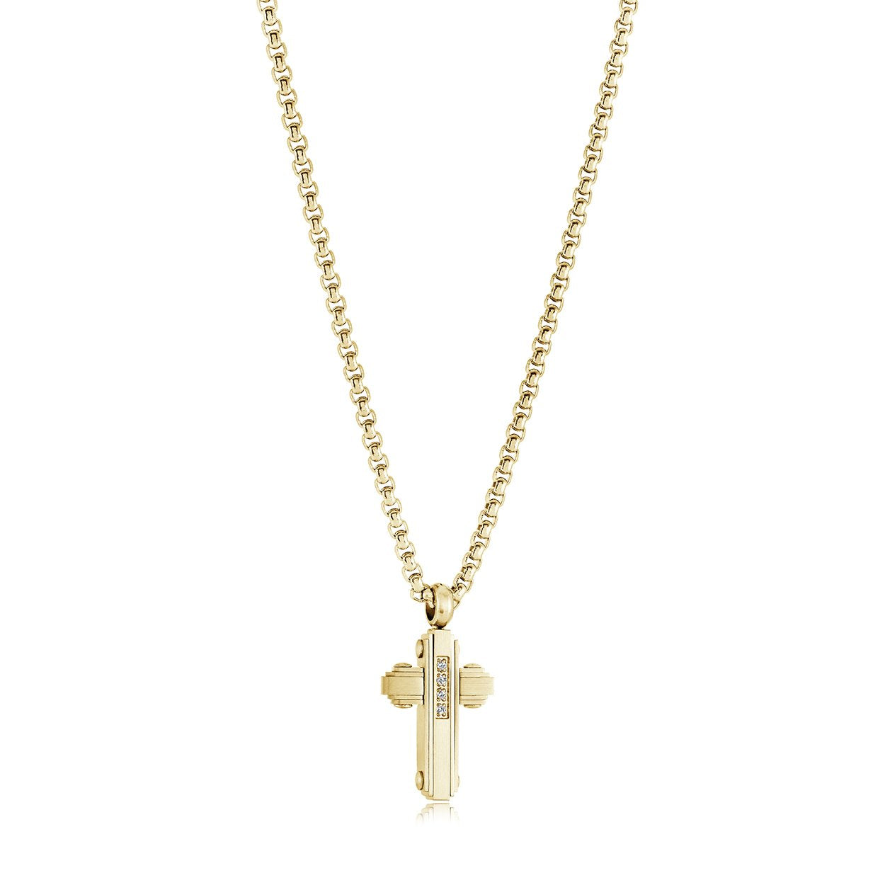 WHITE-CZ MICRO CROSS PENDANT