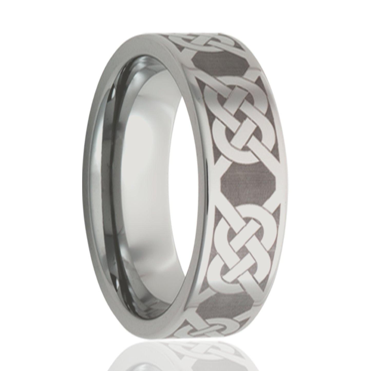 Cobalt Comfort Fit Polished Ring with Celtic Cross