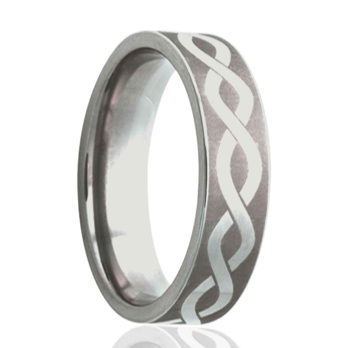Cobalt Flat Comfort Fit Polished Infinity Ring