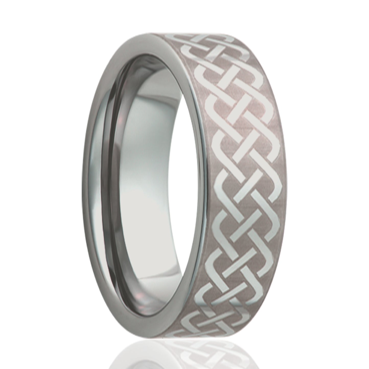 Cobalt Comfort Fit Polished Ring with Celtic Weave