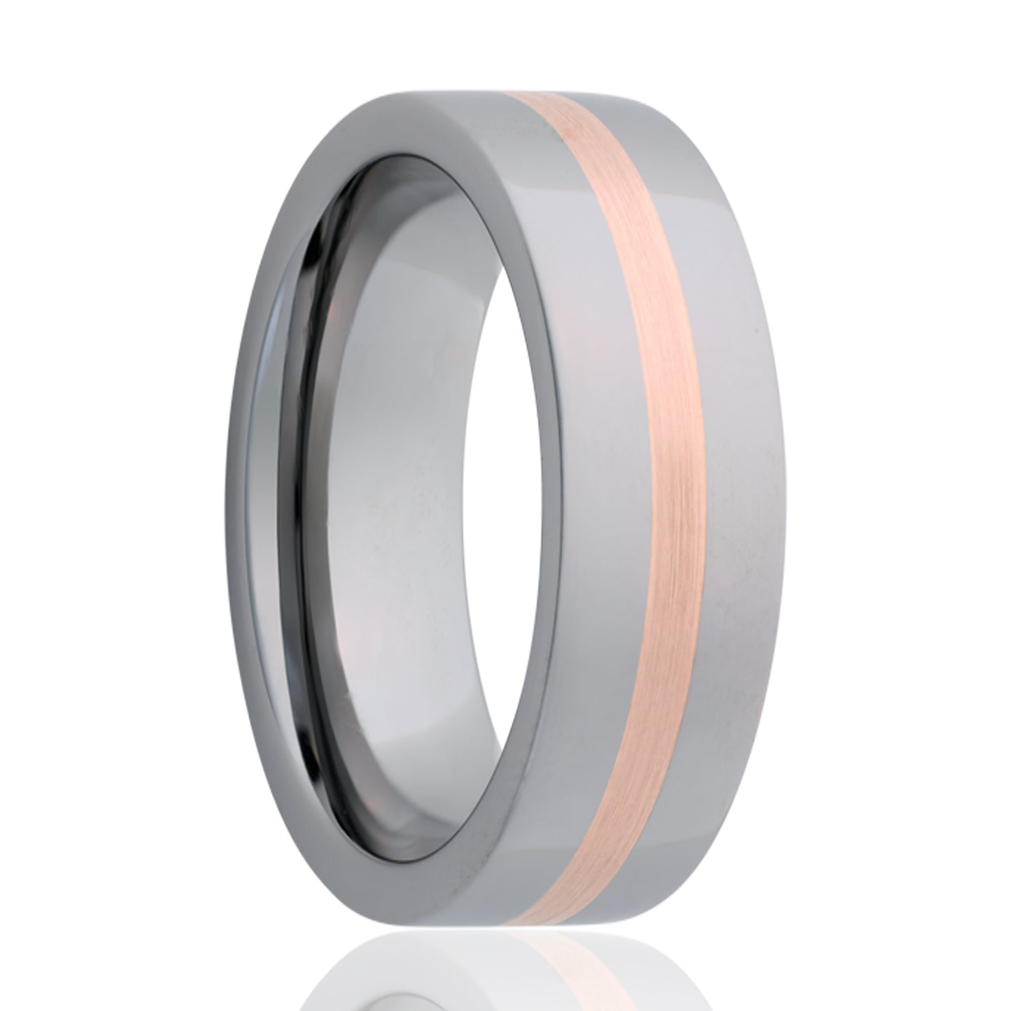 Cobalt Rose Gold Inlay Ring Comfort Fit