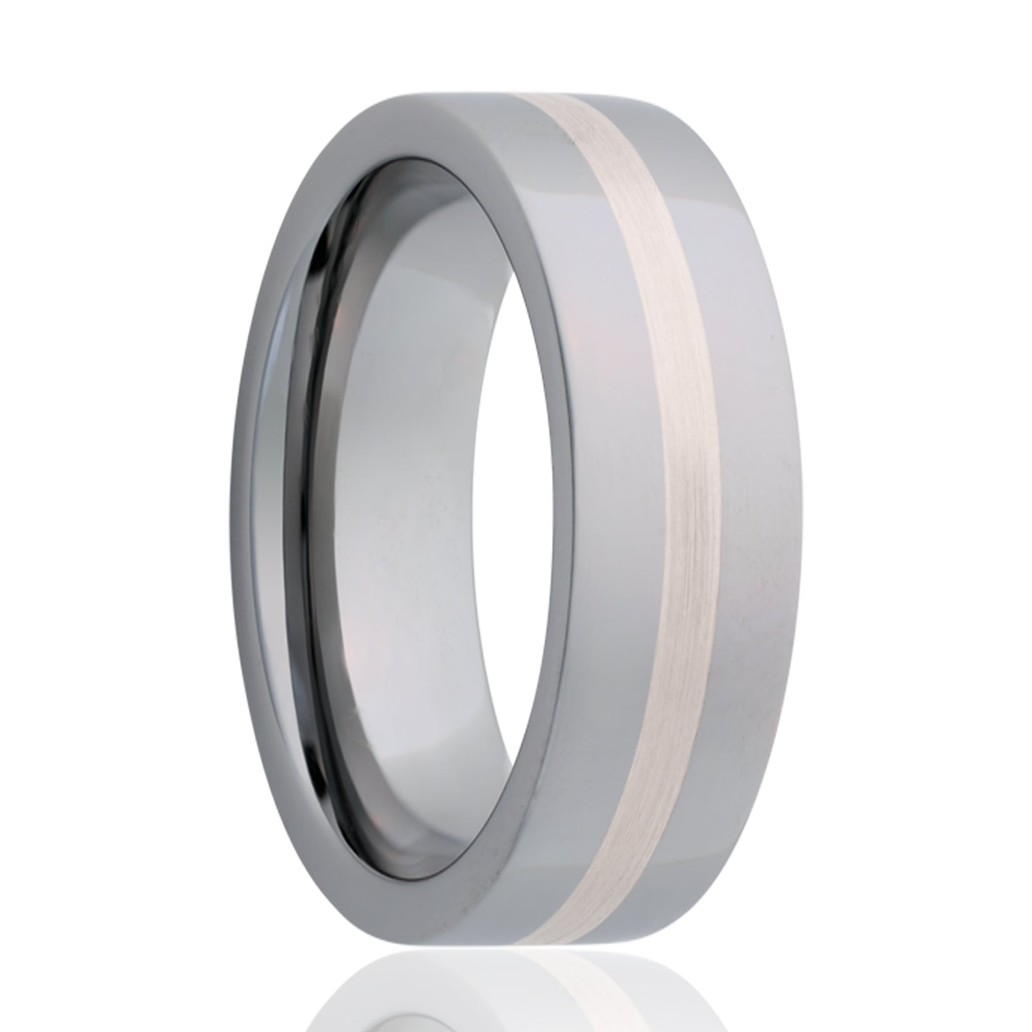 Cobalt Comfort Fit Polished Ring with Silver