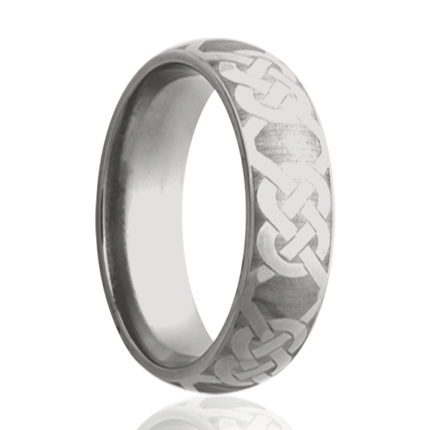 Cobalt Dome Comfort Fit Polished Ring with Celtic Cross