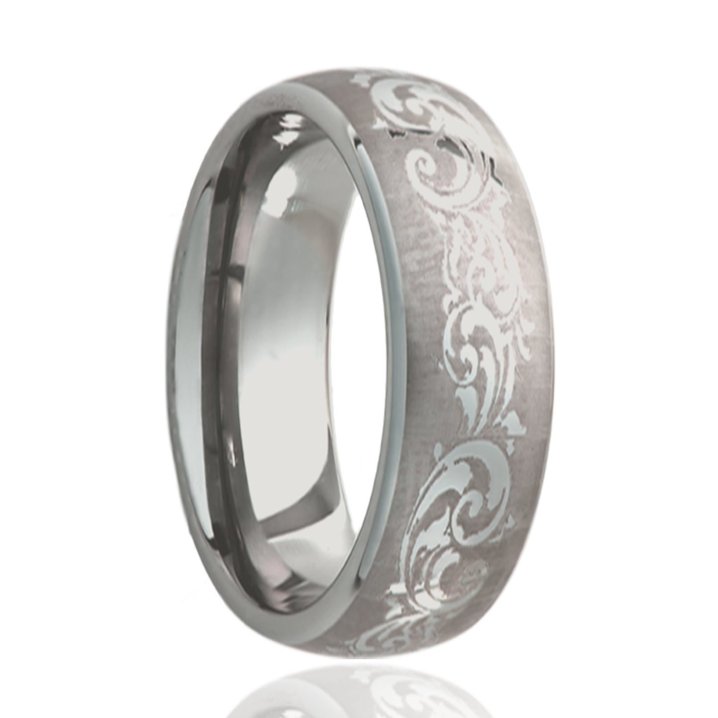 Cobalt Dome Polished Ring with Engraving