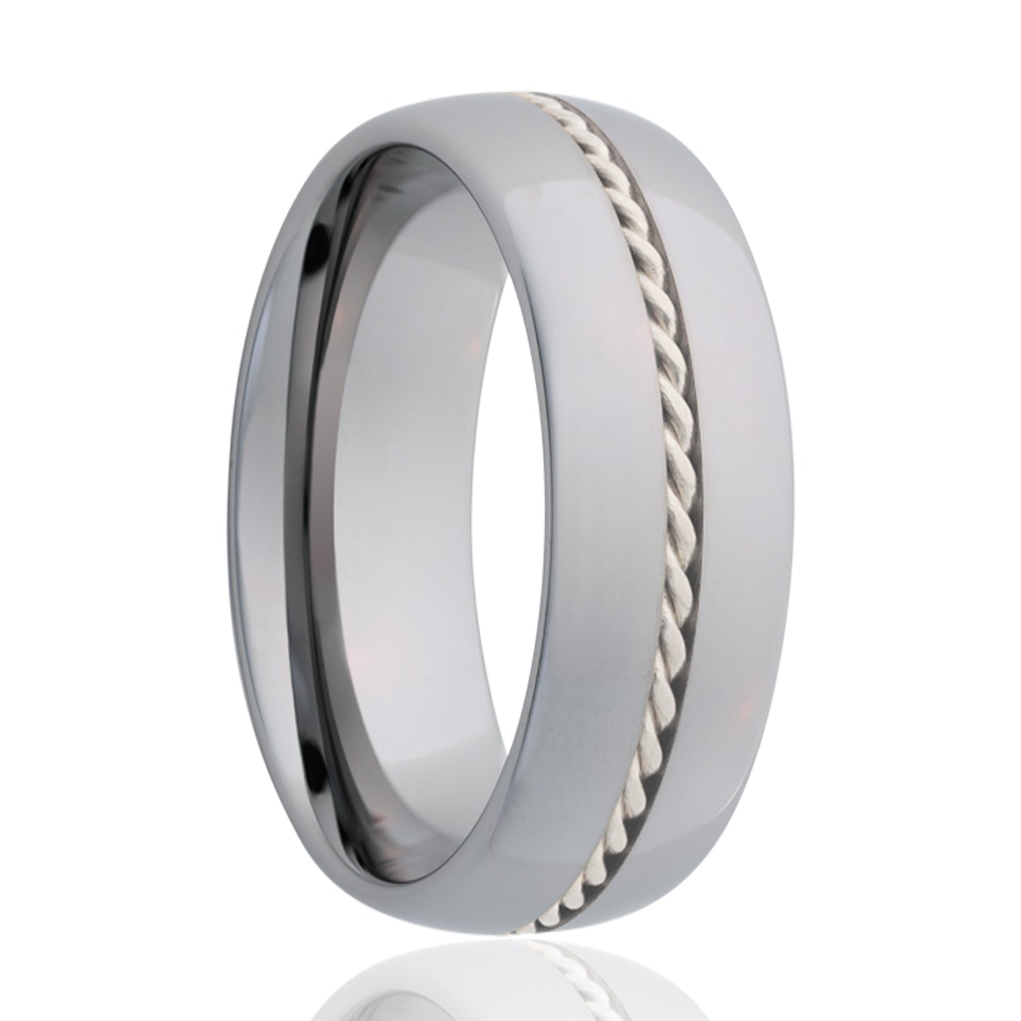 Cobalt Dome Ring with Sterling Silver Inlay