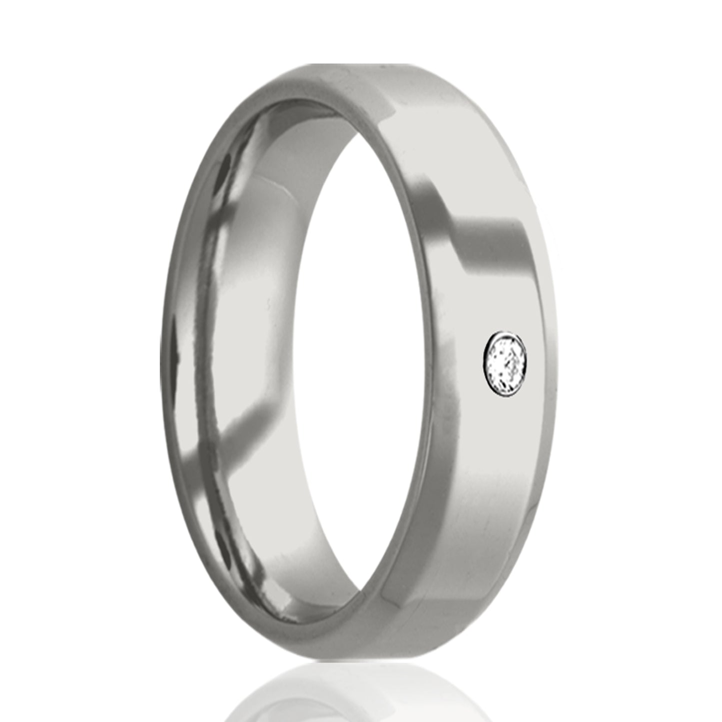 Cobalt Diamond Ring Polished Beveled Comfort Fit