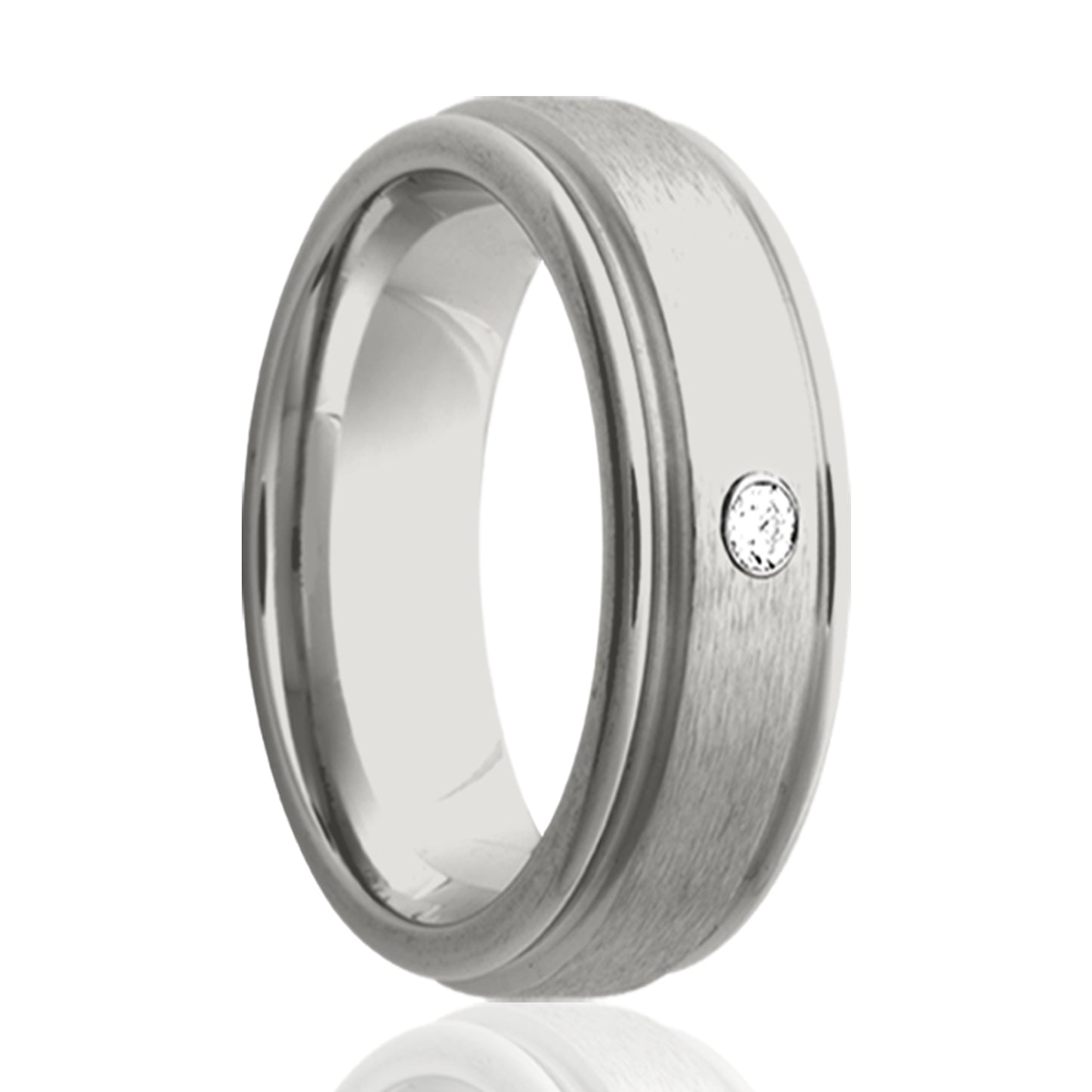 Cobalt Diamond Ring with Grooved Edge Finish