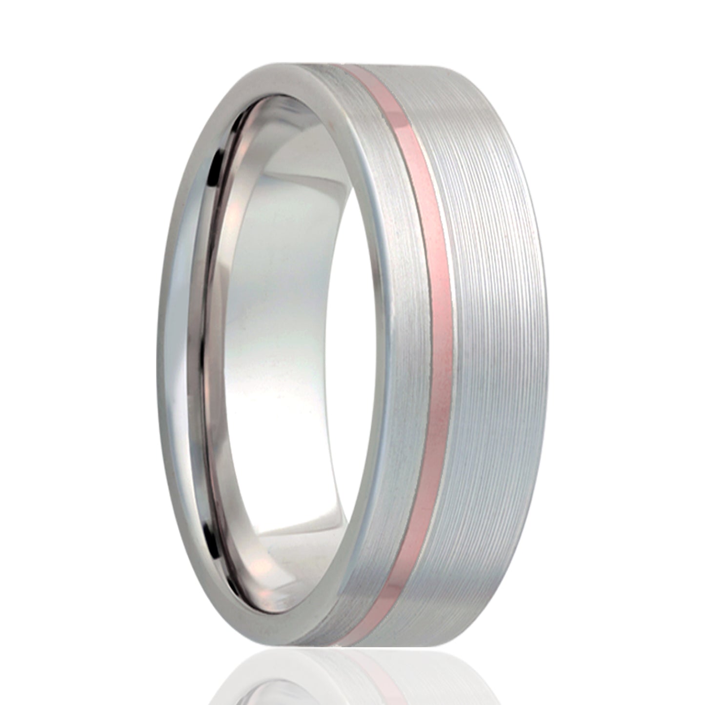 Cobalt Rose Gold Inlay Ring Comfort Fit