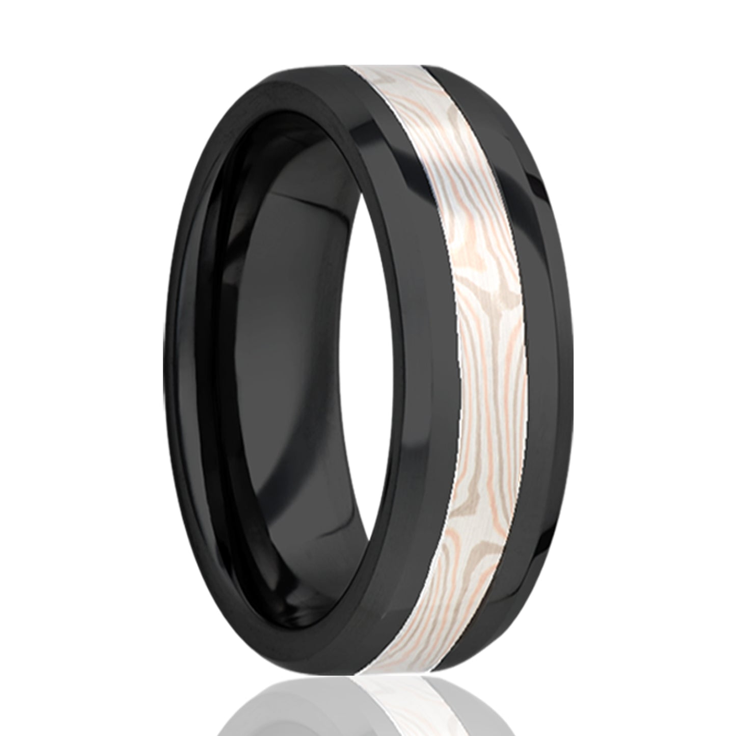 Zirconium Mokume Inlay Ring - Polished Finish