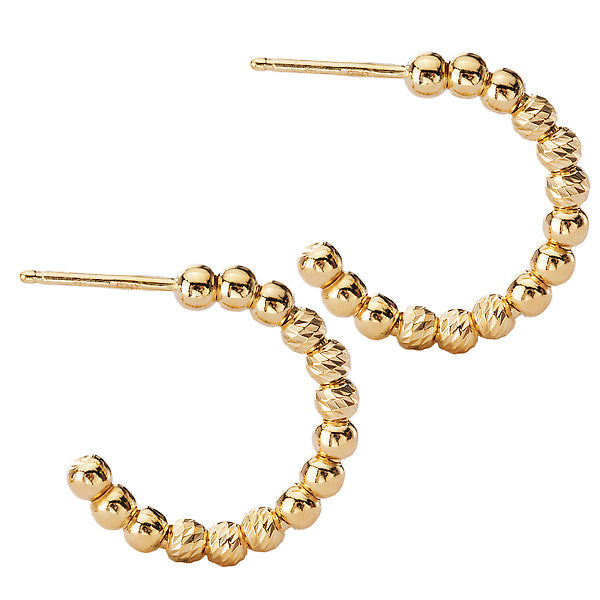Italian Gold Plated Bead Hoops