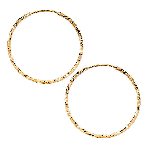 Italian Gold Plated Diamond Cut Hoops
