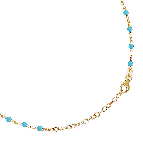 Italian Gold Plated Turquoise Enamel Necklace
