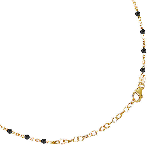 Italian Gold Plated Black Enamel Bracelet