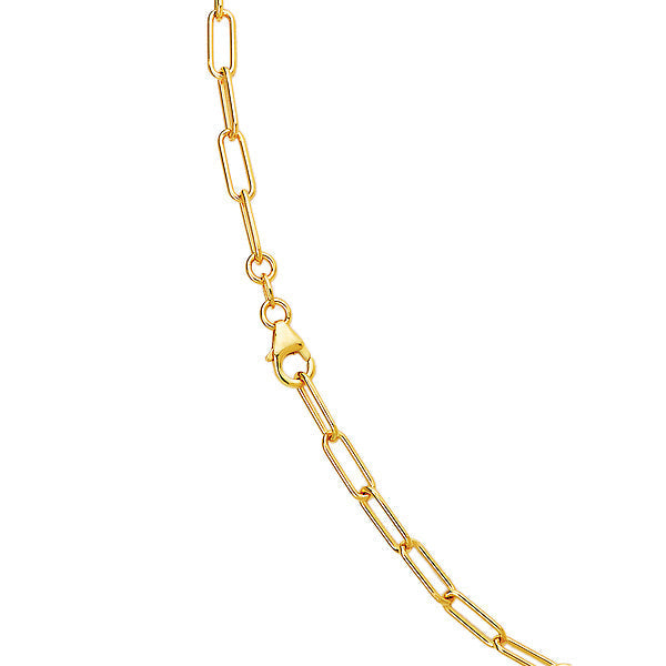 Italian Gold Plated Sterling Silver Paperclip Necklace