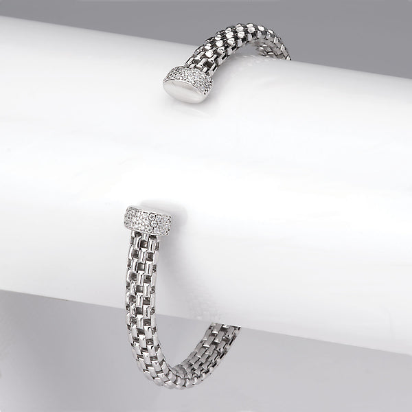 Italian Popcorn Mesh Cuff Bracelet