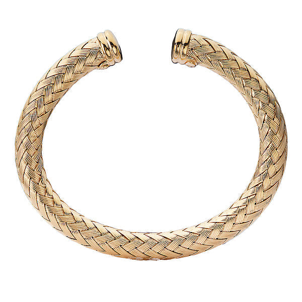 Italian 14kt Gold Plated Woven Cuff