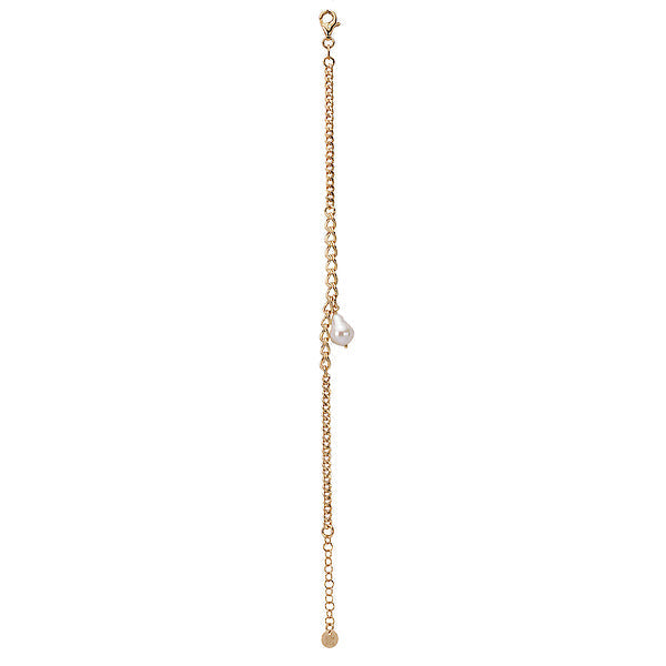 Italian Gold Plated Sterling Silver Pearl Bracelet