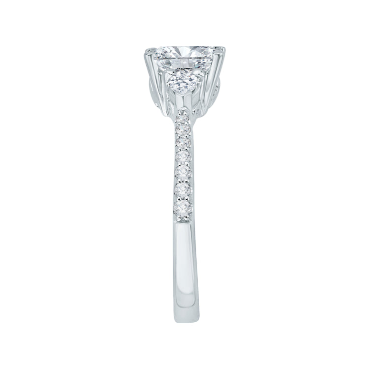 Emerald Cut Diamond Engagement Ring In 14K White Gold